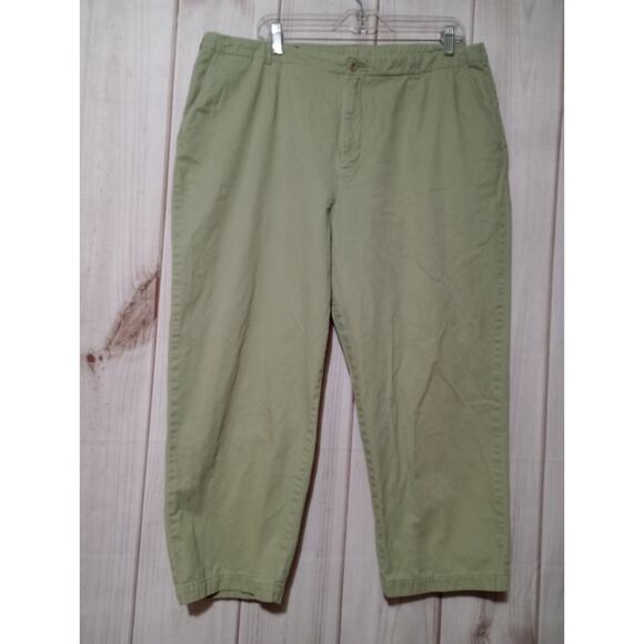 Land's‎ End Pants Ladies 18 Chino Capri Green - Picture 1 of 6